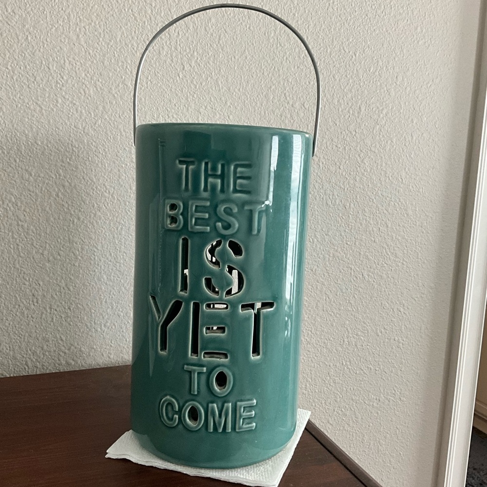 ‘The Best Is Yet To Come” Ceramic Candleholder
